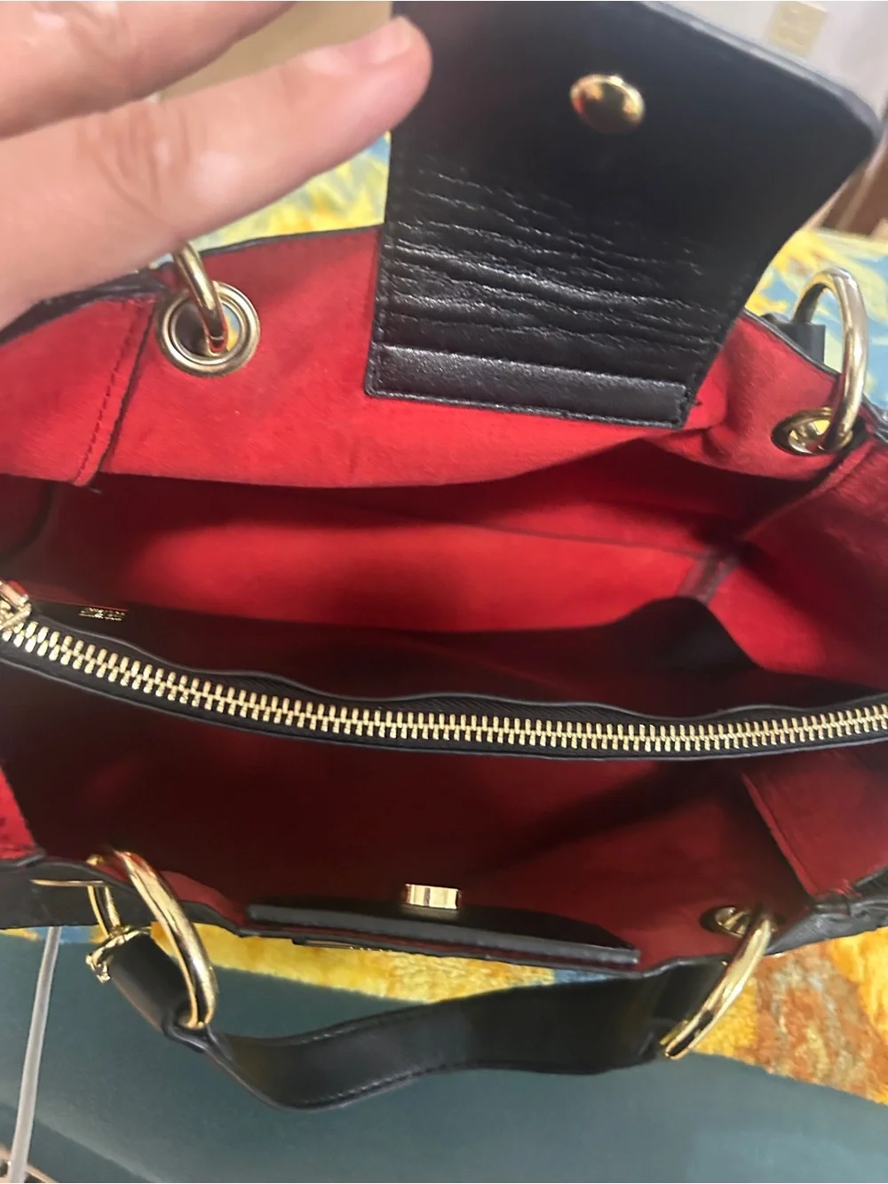 Steve Madden Embossed Black Satchel Handbag
